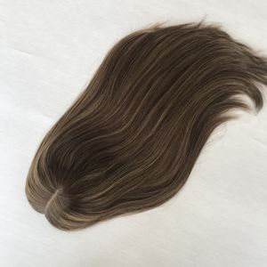 Perruque Topper Juive en Cheveux Humains Bruts Européens de Couleur Naturelle, Certifiée Casher, avec Soie, Prix Usine Réduit - Product Image 4