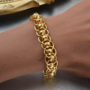 factory <b>direct</b> wholesale unisex copper waterproof intertwined oval faceted <b>bead</b> custom fine chain link bracelets - Product Image 2