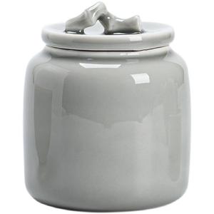 กาน้ำชาเซรามิกขนาดเล็กแบบพกพาสไตล์ญี่ปุ่นกระป๋องชาขนาดเล็กเคลือบด้วยหมึกสีเทาน้ำแข็งปิดผนึกสำหรับการจัดเก็บ - Product Image 2