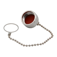 Capuchon anti-poussière femelle de type N avec chaîne pour connecteur mâle N, couvercle de protection coaxial RF N-J-FC 50 Ohm DC-18GHz en laiton nickelé