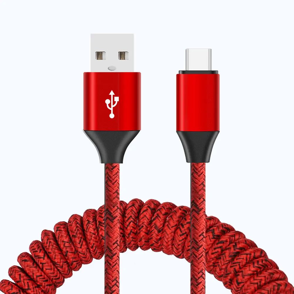 كابل شحن بمحور رباعي من نوع C للهواتف المحمولة USB Type C من نوع 3A