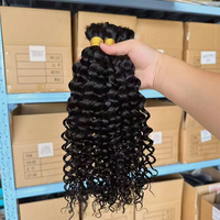 Cheveux humains en vrac Deep Wave pour tressage, sans trame, mèches de cheveux tressées style Boho, 100% brésiliens Afro Kinky, extensions de cheveux en vrac