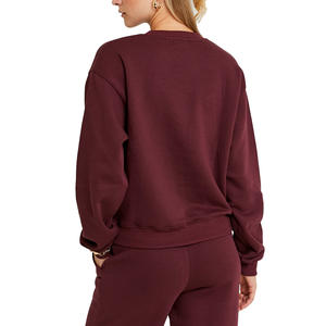 Sweat-shirt décontracté pour femme, uni, pour tous les jours, en tissu de coton doux, coupe décontractée, saison automne, séchage rapide, écologique - Product Image 3