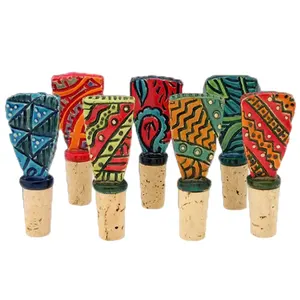 Custom direct factory wholesale bar accessories ceramic classic rustic wine cork bottle stopper