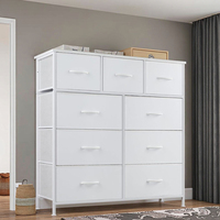 Commode en tissu avec 9 tiroirs, organisateur de rangement léger, commode pour chambre à coucher, couloir, entrée, placards, boîte de rangement