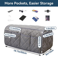 Organisateur de rangement pour accoudoir de canapé, 14 poches, organiseur matelassé pour accoudoir de canapé, porte-télécommande pour canapé et fauteuil