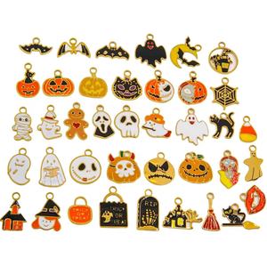 Halloween Stainless Steel <strong>Bat</strong> Ghost Skeleton Mask <strong>Charms</strong> Necklace Bracelet Accessories for Jewelry Making - Product Image 2