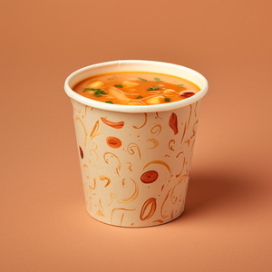 Tazón de taza de papel biodegradable, taza para llevar sopa caliente, Cubo de fideos Kraft, taza de embalaje con logotipo personalizado, tazón de sopa de papel redondo - Product Image 1