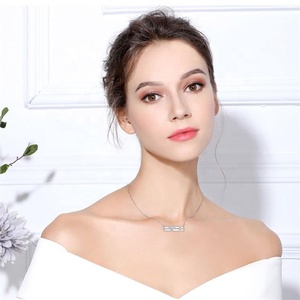 Isunni S925 <span class=keywords><strong>de</strong></span> <span class=keywords><strong>plata</strong></span> esterlina personalizada DIY Placa <span class=keywords><strong>de</strong></span> grabado corazón dos Bar colgante collar <span class=keywords><strong>para</strong></span> novia - Product Image 5