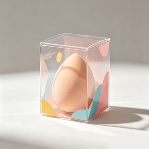 <b>Empty</b> Clear PVC PET Plastic <b>Box</b> for Beauty Blender Sponge Custom Makeup Sponge Plastic <b>Box</b> Packaging - Product Image 2