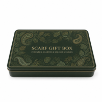 Boîte cadeau en fer blanc personnalisée avec intérieur doré pour foulards en soie, accessoires de mode, vente au détail en boutique et cadeaux d'entreprise