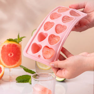 Household Heart-Shaped 10-Hole Food Grade Silicone Ice Cube Tray Lid Freezer Food Mold Cake Baking Food Presentation - Product Image 1