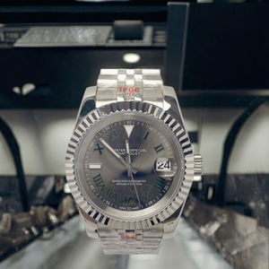 นาฬิกาข้อมือผู้ชายสุดหรู ดีไซน์หน้าปัดโรมันสีเขียว รูปทรงหัวไชเท้า ฟังก์ชั่นหลากหลาย ตัวเรือนสแตนเลส กันน้ำ ขนาด 40 มม. พร้อมปฏิทิน รุ่นใหม่ - Product Image 2