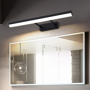 Modern Aluminum <b>Wall</b> Lamp LED Touch Control Dimmable 4100K Neutral White Bathroom <b>Lighting</b> Surface Mounted Black Rectangular - Product Image 1