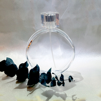 Flacon de parfum en verre fantaisie avec bouchon en cristal, forme ronde, avec pulvérisateur à baïonnette ou diffuseur de parfum/cosmétique/arôme à bâtonnets 50ml 100ml