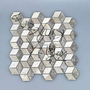 Mosaico in Marmo Esagonale 25Mm Design Giallo per Decorazione Pareti Cucina Piastrelle in Mosaico di Pietra Naturale per Pavimenti - Product Image 6