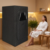 Tente de sauna isolée portable et durable pour la maison, avec générateur de vapeur de 2,6 L, idéale pour la détoxification et le bien-être.