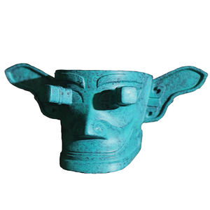 Topeng Mata Vertikal Telinga Panjang Mata Gaya Misterius Kerajinan Tembaga Sanxingdui Bentuk Antik Hadiah Cetakan Tangan - Product Image 6