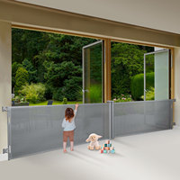 Barrière de sécurité pour bébé en PVC double face extra large, porte plus large, barrière de sécurité rétractable robuste pour bébé, installation par pression, barrière en maille solide pour bébé
