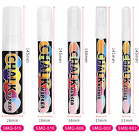 XinyiArt Marqueurs à craie blanche à pointe 1mm/3mm/6mm/10mm/15mm Marqueurs à craie liquide Effaçable à sec pour panneaux de tableau noir