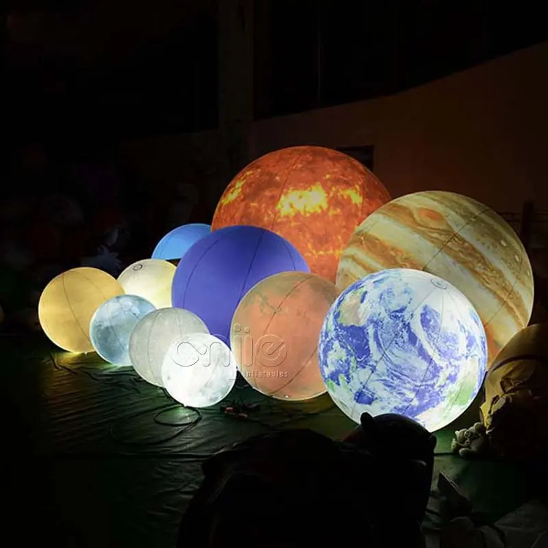 Wedding Stage Party quảng cáo trang trí lớn Inflatable LED ánh sáng mặt trời, trái đất, mặt trăng, Saturn, MARS Hành Tinh