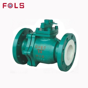 Manual Control FEP PFA <b>PTFE</b> Full Four Fluorine Lined Flange Ball - Product Image 2