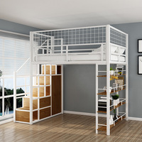 Ensemble de meubles de chambre à coucher traditionnels personnalisés 2026, lit mezzanine en acier métallique pour adultes, escalier modulaire, assemblage facile, livraison en 25 à 30 jours