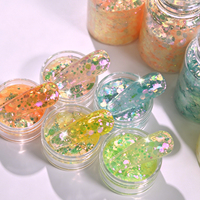 5 pots/ensemble de paillettes irisées pour ongles, mélange de paillettes épaisses et fines, poudre holographique scintillante, paillettes effet aurore pour ongles