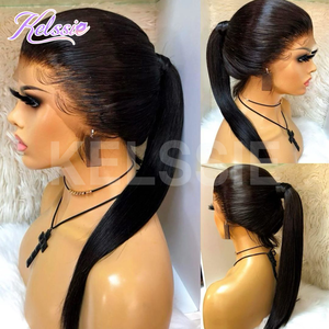 Pelucas de cabello humano para mujer, 360 de encaje transparente, sin pegamento, 360 de encaje Frontal, la mejor peluca China de onda recta - Product Image 5