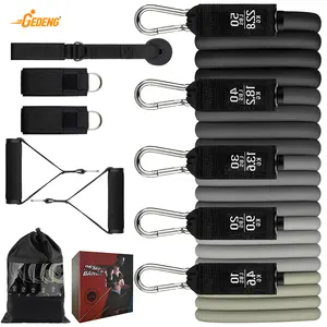 GEDENG Hot selling 11 pcs Resistance Band set Door Anchor Paddle Fitness Equipment