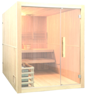 Salle de sauna traditionnelle haut de gamme à vapeur humide chaude, baril en cèdre rouge massif, hammam canadien, construction à double paroi, commande numérique