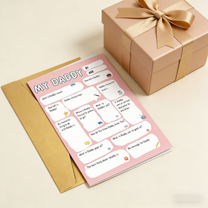 Tarjeta del Día del Padre con Espacio para Escribir, Preguntas Interactivas para Guardar Recuerdos, Regalo Creativo de los Niños para Papá - Product Image 3