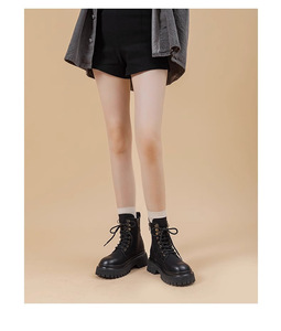 Stivaletti in morbida pelle da donna in stile Vintage europeo Color autunno per Martin stivali lucidanti con Design rabarbaro - Product Image 6