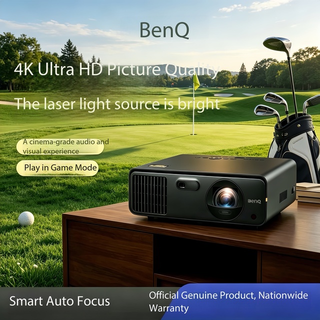 4K Ultra Clear 4000 Lumens Benq AK700ST Golf Short Focus Laser Projector 3D Home Gaming 240Hz Supports WIFI