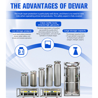 Bouteille Dewar cryogénique d'occasion de 175 L pour oxygène, azote, argon, avec isolation sous vide, usage industriel