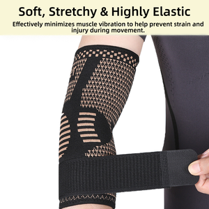 Attelle de coude de sport respirante et réglable en tricot 3D à compression, avec sangle <span class=keywords><strong>Velcro</strong></span> – Prix usine - Product Image 4