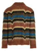 Nanteng Maßgefertigter Übergroßer Mohair-Streifen Strickjacke mit Knopfleiste Vintage Herbst Winter Herren-Cardigan