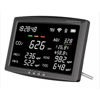 Détecteur de qualité de l'air multifonctionnel mural avec grand écran LED WiFi RS485/Modbus, CO2, PM2.5/TVOC, humidité, température