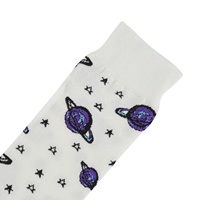 Chaussettes fantaisie à motif de vaisseau spatial UFO, étoiles, galaxie, espace, étoiles, motif amusant, chaussettes habillées pour homme