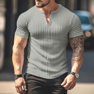 T-shirt pour homme, décontracté, sportif, à manches courtes, ajusté, respirant, à séchage rapide, pour l'été - Product Image 5