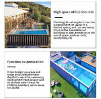 Piscine conteneur métallique pour expédition, piscine conteneur en fibre de verre multi-angle, prix conteneur 40 pieds