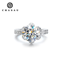 Bagues de mariage en argent sterling 925 étincelant D couleur 5ct Lab diamant cadeau de fiançailles Solitaire Moissanite bague pour femme