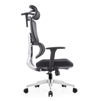 Chaise d'appoint en tissu de couleur noire Fauteuil pivotant à base inclinable doux avec chaise de bureau pour appuie-tête