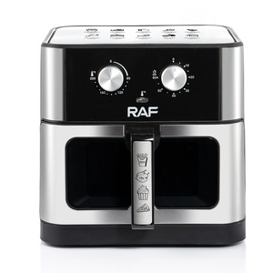 2026 large stainless steel 10L intelligent air fryer <b>oven</b> <b>knob</b> type oil-free electric air fryer with visible window - Product Image 1