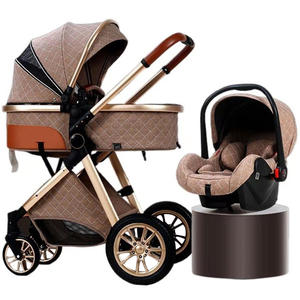 Haut paysage bébé landau siège auto voyage landau poussettes pliant 3 en 1 bébé landau poussette pour Europe marché nouveau-né - Product Image 5
