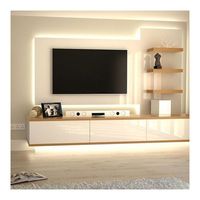 Meuble TV moderne de design italien ACE, meuble de salon unique et abordable avec éclairage LED
