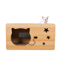 Kinghon Grand Nid à chat d'intérieur en carton ondulé écologique, forme TV, 2 niveaux, mobilier pour animaux de compagnie, petit modèle