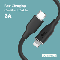 Câble de charge rapide 60W PD MFI Type-C pour iPhone 14/15 Pro Max, en silicone tressé écologique, compatible iOS