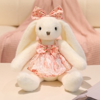 Jouet en peluche lapin super doux et mignon avec doublure en maille, animal en peluche pour la maison, anti-stress, emballé dans un sac OPP