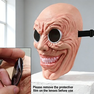 <span class=keywords><strong>Masque</strong></span> en latex Creepy Hollow Eye Smile, <span class=keywords><strong>masque</strong></span> d'horreur intégral effrayant pour Halloween, fête costumée, cosplay - Product Image 6